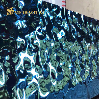 Good price PVD Blue Coated 304 Grade JIS Standard Water Ripple Stainless Steel Sheet for Decorative Applications online