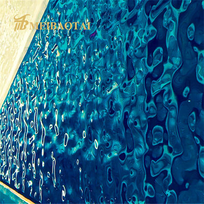 Good price 201 Stainless Steel Blue PVD Coated Water Ripple Sheet 0.65mm Thick for Ceiling Decoration online