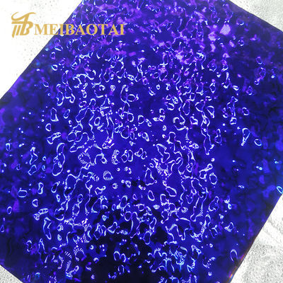 Good price PVD Purple Coated 304 Stainless Steel Water Ripple Sheet in 1219x2438mm Size for Ceiling and Wall Decoration online