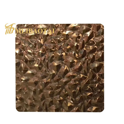Good price JIS Standard Rose Gold Plating 0.65mm Thickness Embossed Stainless Steel Sheet for Decorative SS Plate online