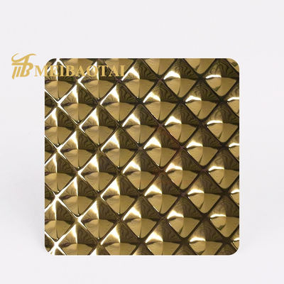 Good price Golden Color Coated Grade 201 Embossed Stainless Steel Sheet with 0.85mm Thickness for Decorative Applications online