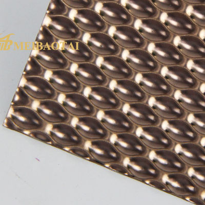 Good price Rose Color Coated 4x8 Feet Grade 201 Embossed Stainless Steel Sheet for Decorative Wall Panels online