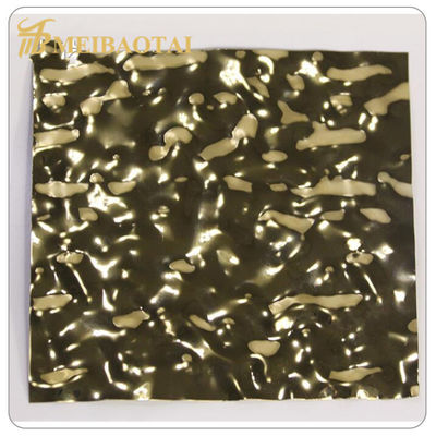 Good price Gold Mirror Embossed Stainless Steel Sheet 0.85mm Thickness 3048mm Length Decorative Metal Plate online