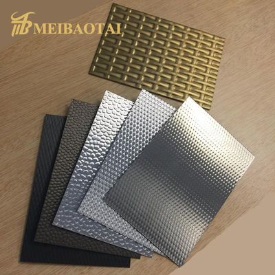 Good price Silver Gold Rose Color Plating Embossed Stainless Steel Sheet with 0.85mm Thickness and Mirror/Embossed Surface Treatment online