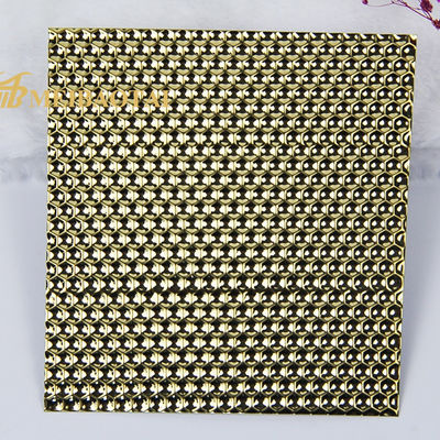 Good price 0.85mm Thickness Gold Honeycomb Pattern Wall Decorative Embossed Stainless Steel Sheet online