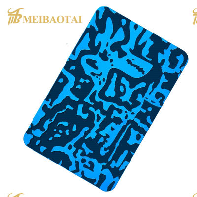 PVD Polished SS201 Material 0.65mm Thickness Etched Stainless Steel Sheet for Wall Decoration