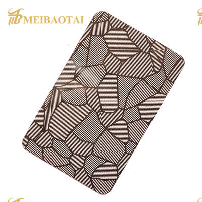 Good price Rose Gold Black Mirror Etched Stainless Steel Sheet 304 Grade 1.15mm Thickness 1219x3048mm online