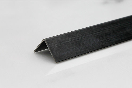 Good price Black Brushed Stainless Steel Tile Trim V Shape DIN Standard 2438MM Length online