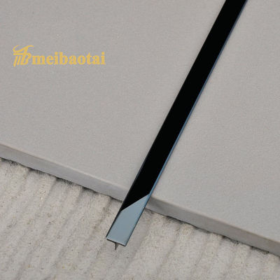 Good price 304 Stainless Steel Tile Trim with Black PVD Coating and 6mm T Profile for Decorative Edging online