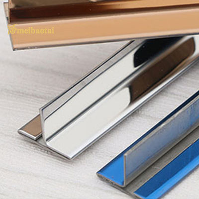Polished Blue Finished UTL Shape 304 Stainless Steel Tile Trim For Corner Metal Profile