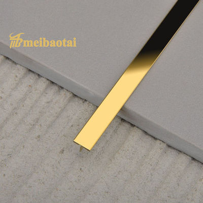 Good price Sustainable PVD Gold Mirror Stainless Steel Tile Trim 20mm SS T Trim for Decorative Wall Protection online