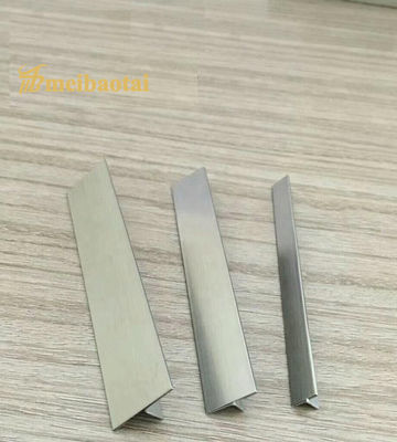 304 Stainless Steel T Shape Bullnose Tile Trim with Hairline Surface and Silver PVD Coating