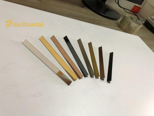 Good price Golden Mirror Finished 304 Stainless Steel Tile Trim with T Shape for Corner Metal Profile online