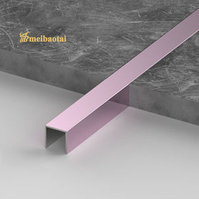 Purple PVD Coated Stainless Steel U15mm Tile Trim with 0.65mm Thickness for Floor Decoration