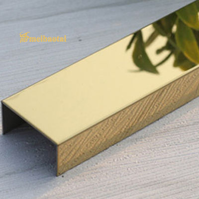 7c PVC Film 304 Stainless Steel Mirror Surface U Tile Trim for Backsplash Edge and Wall Decoration