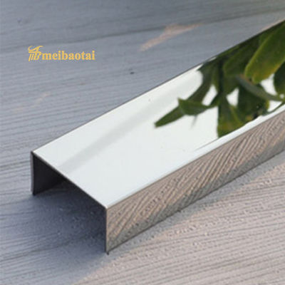 Good price U10 Brushed Stainless Steel Tile Trim with PVD Coating 2438mm Length for Wall and Floor Protection online