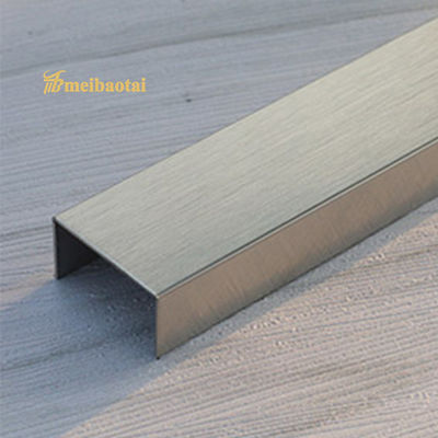 ASTM Standard 0.55mm Thickness Hairline Design Stainless Steel Tile Trim for Floor Decoration