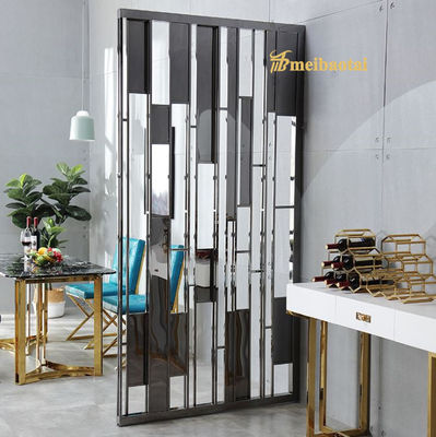 Good price PVD Black Coated Hairline Design Stainless Steel Room Divider with Customized Size Laser Cut Partition online