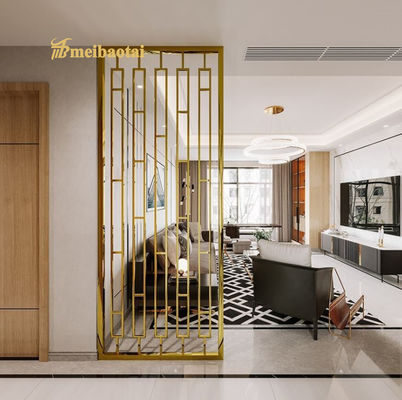 201 Stainless Steel Room Divider with 30mm Thickness and Golden Hairline Finish for Modern Spaces