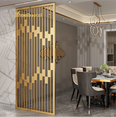 PVD  Stainless Steel Room Divider , 30mm Laser Cut Decorative Steel Privacy Panel