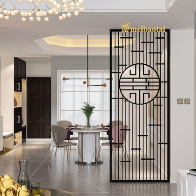Good price Laser Cutting PVD Black Color Coated Stainless Steel Room Divider with Customized Size online