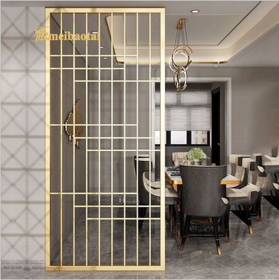 Good price 201 Stainless Steel Room Divider with Golden Hairline Finish and 70 Micron PVC Film for Modern Spaces online
