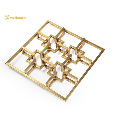 Hairline Finish PVD Golden Color Coated Stainless Steel Room Divider with Customized Size