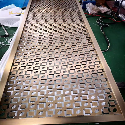 Good price PVD Gold Black Coated Stainless Steel Room Divider with Hairline Finish in Custom Size online