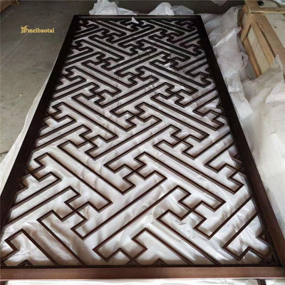 Good price Rose Gold Brown PVD Color Plating Aluminum Room Divider with Customized Size and 70 Micron Black And White PVC online