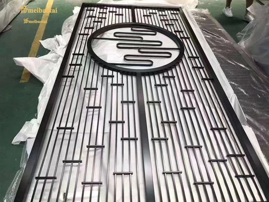 Good price Brown Color Customized Size Hairline Surface Stainless Steel Room Divider Metal Decorative Screen online