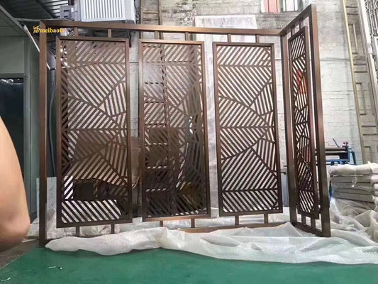 Hairline Finish 201 Stainless Steel Room Divider with Customized Size and Laser PVC Metal Wall Partition