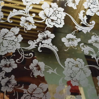 Good price 1.15mm Thickness Flower Pattern Etched Stainless Steel Sheet with Laser PVC Film online