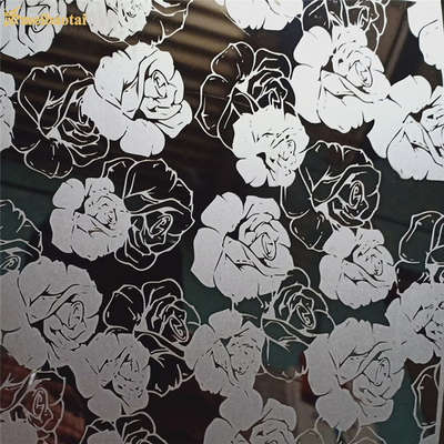 1.2 Mm Etched Stainless Steel Sheet Flower Pattern With Laser PVC Film