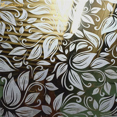 Good price 304 Grade Mirror Finish Etched Stainless Steel Sheet for Elevator Decoration online
