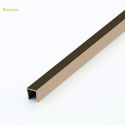 Rose Polished Finish 304 Stainless Steel Tile Trim U Profiles with 0.85mm Thickness