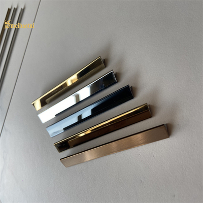 304 T Slot Stainless Steel Tile Trim Gold Mirror Finish Decorative Profiles