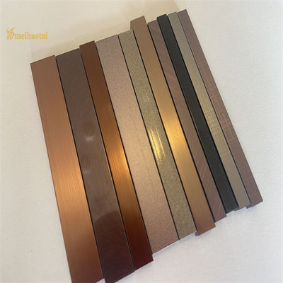 Good price Colorful Hairline Finished 304 Stainless Steel Tile Trim U6 U8 U12 Profile for Decorative Edging online