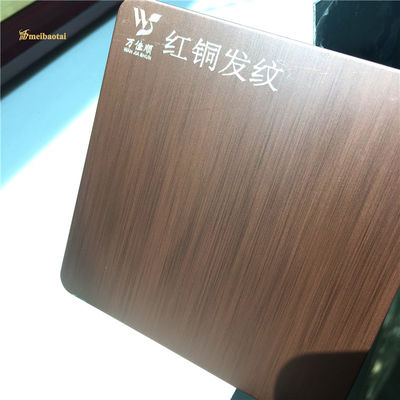 Anti Finger Print Brown Hairline Stainless Steel Sheet Four Feet with PVD Coating