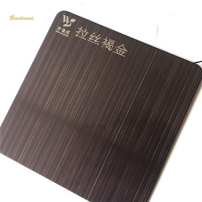 Good price Four Feet Hairline Brown Gold SS Decorative Plate with 0.65mm Thickness Stainless Steel Sheet online