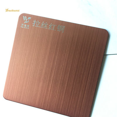 JIS Standard Bronze Color Coated 0.65mm Thickness Hairline Stainless Steel Sheet for Architectural Decoration