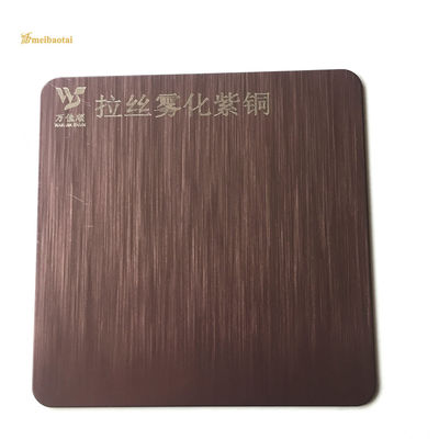 Four Feet Purple Brushed Anti-fingerprint Hairline Stainless Steel Sheet for Ships Building Industry