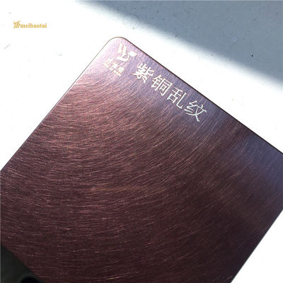 Good price 0.65mm Thickness Anti-Fingerprint Purple PVD Coated Hairline Stainless Steel Sheet for Decorative Applications online