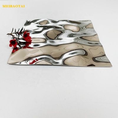 8k Mirror Water Ripple Stainless Steel Panel | 3D Emboss