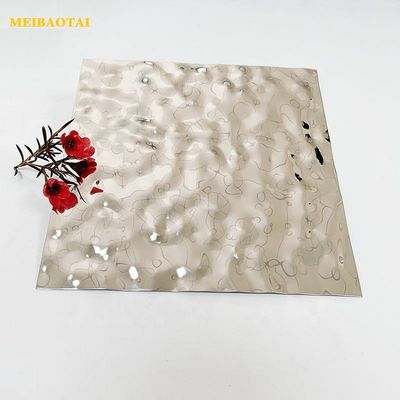 8k Mirror Water Ripple Stainless Steel Panel | 3D Emboss