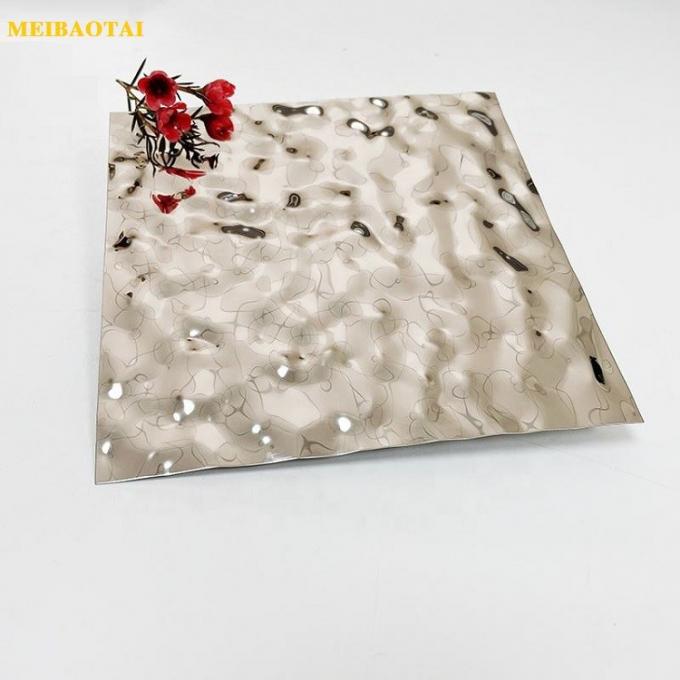 8k Mirror Water Ripple Stainless Steel Panel | 3D Emboss