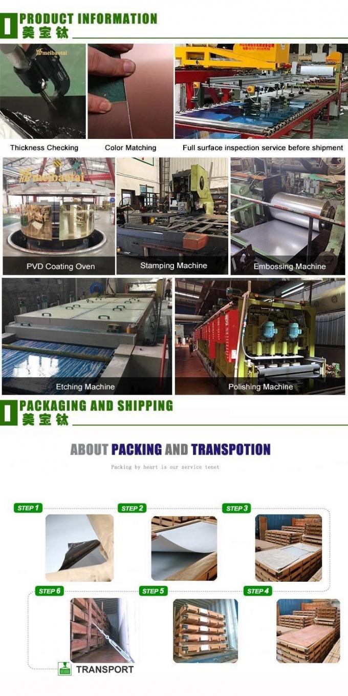 8c PVC Hairline Stainless Steel Sheet For Commercial Kitchen 10ft Length